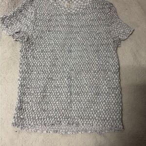 American Eagle Outfitters Textured Short Sleeve Tee - Gray